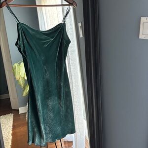 Wilfred Teal Velvet Slip Dress